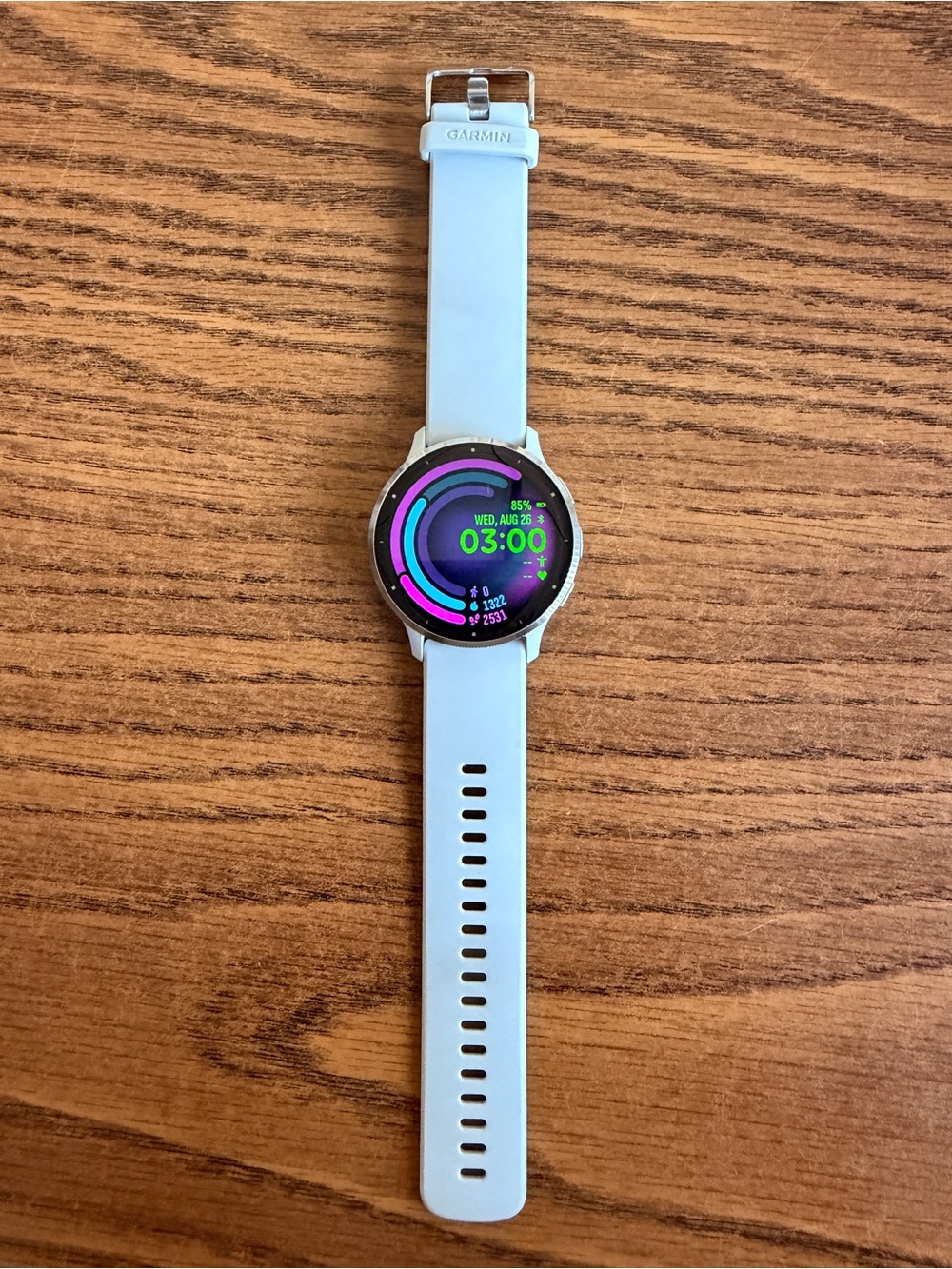 Garmin White Silicone Smartwatch with Activity Display